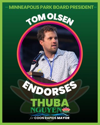 Minneapolis Park Board president Tom Olsen endorses Thuba