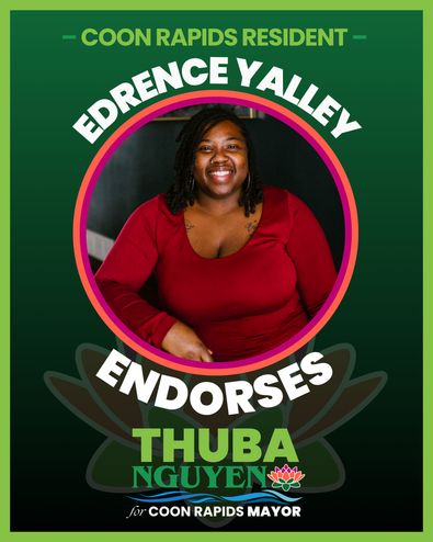 Coon Rapids resident Edrence Yalley endorses Thuba