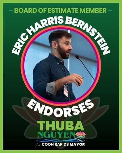 Board of Estimate member Eric Harris endorses Thuba