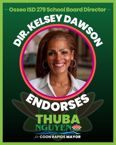 ISD 279 School Board Director Kelsey Dawson endorses Thuba