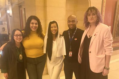 Thuba in a group selfie at the Capital Rotunda with colleagues at the state legislature.